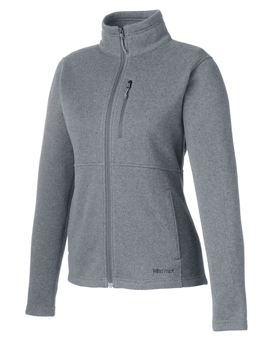 Right and Blank view of the Marmot Ladies' Dropline Sweater Fleece Jacket