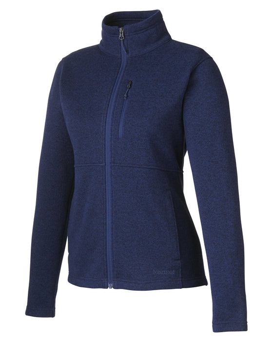 Right and Blank view of the Marmot Ladies' Dropline Sweater Fleece Jacket