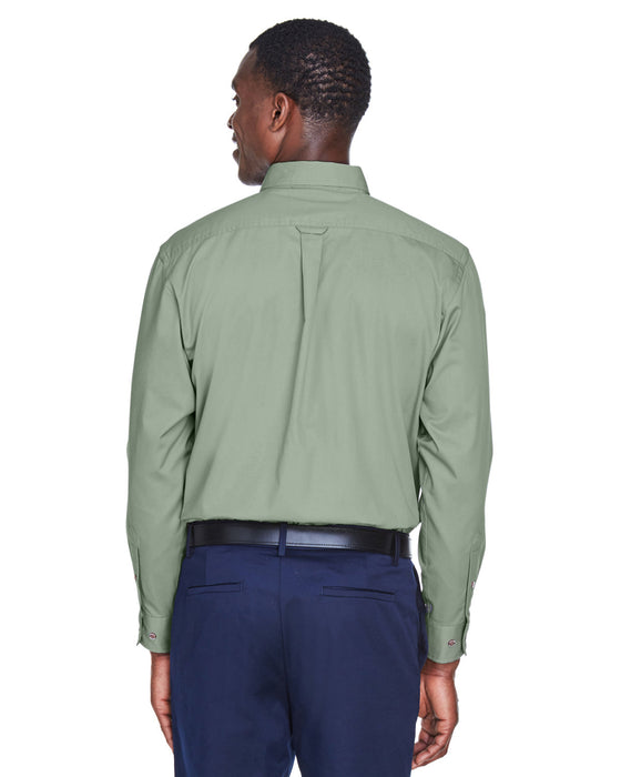 Rear view of the Men's Easy Blend™ Long-Sleeve Twill Shirt with Stain-Release