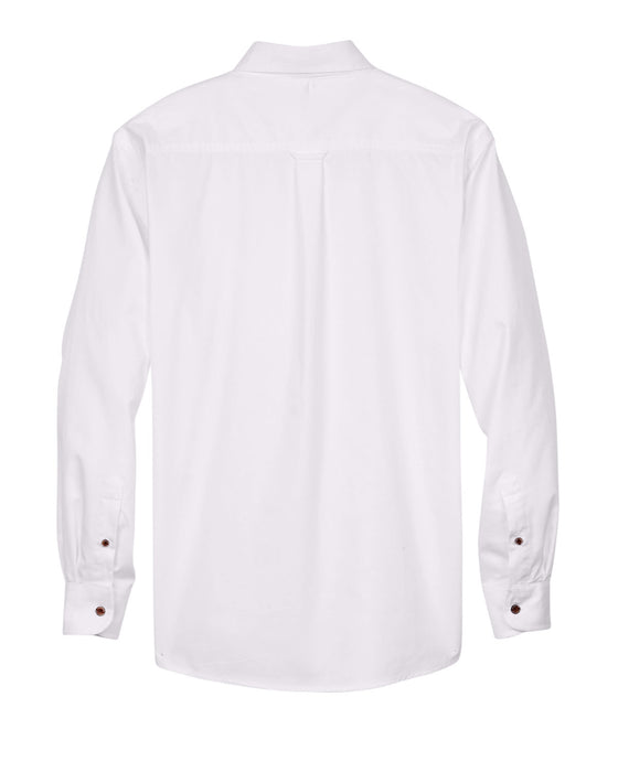 Rear and Blank view of the Men's Easy Blend™ Long-Sleeve Twill Shirt with Stain-Release