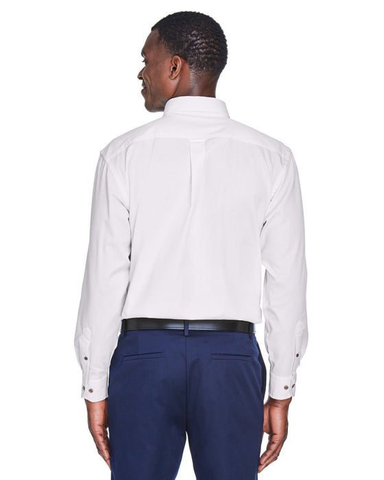 Rear view of the Men's Easy Blend™ Long-Sleeve Twill Shirt with Stain-Release