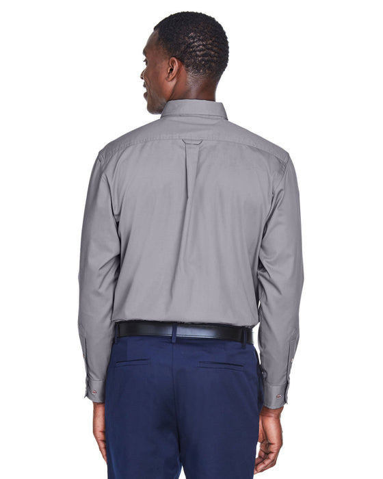 Rear view of the Men's Easy Blend™ Long-Sleeve Twill Shirt with Stain-Release