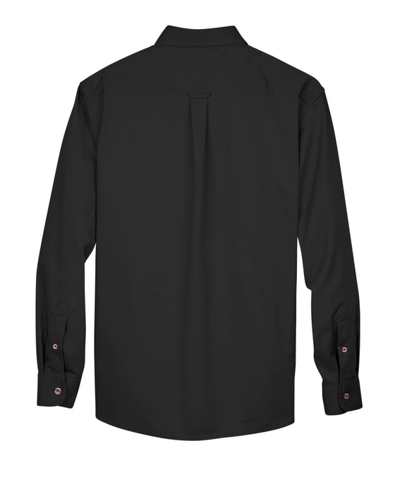 Rear and Blank view of the Men's Easy Blend™ Long-Sleeve Twill Shirt with Stain-Release