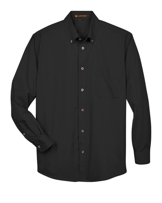 Front and Blank view of the Men's Easy Blend™ Long-Sleeve Twill Shirt with Stain-Release