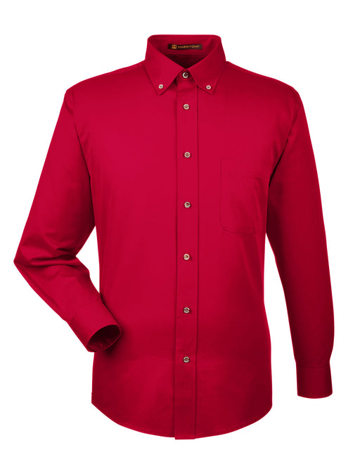 Front and Blank view of the Men's Easy Blend™ Long-Sleeve Twill Shirt with Stain-Release