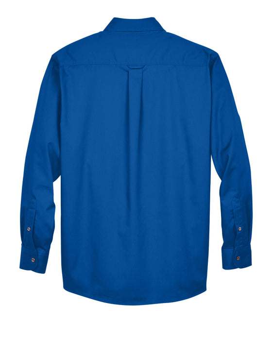 Rear and Blank view of the Men's Easy Blend™ Long-Sleeve Twill Shirt with Stain-Release