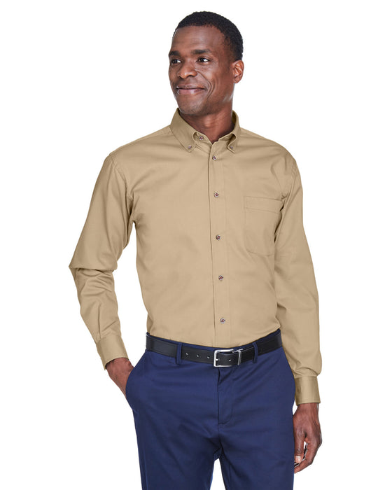 Front and Primary view of the Men's Easy Blend™ Long-Sleeve Twill Shirt with Stain-Release