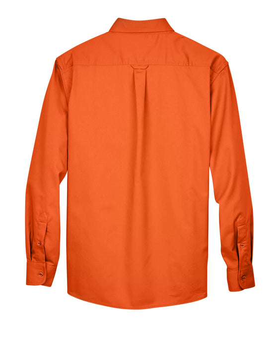 Rear and Blank view of the Men's Easy Blend™ Long-Sleeve Twill Shirt with Stain-Release