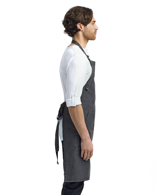 Right view of the Unisex Jeans Stitch Denim Bib Apron