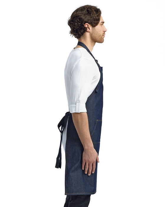 Right view of the Unisex Jeans Stitch Denim Bib Apron