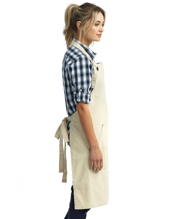 Right view of the Artisan Collection by Reprime Heavy Cotton Canvas Pocket Apron