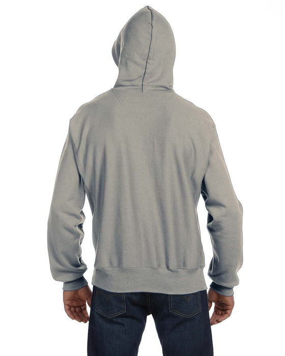 Rear view of the Champion Reverse Weave® Pullover Hooded Sweatshirt