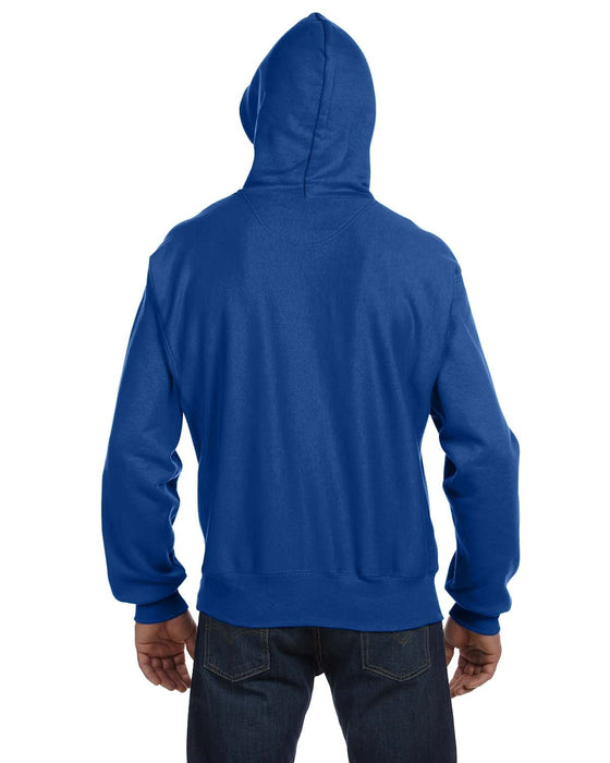 Rear view of the Champion Reverse Weave® Pullover Hooded Sweatshirt