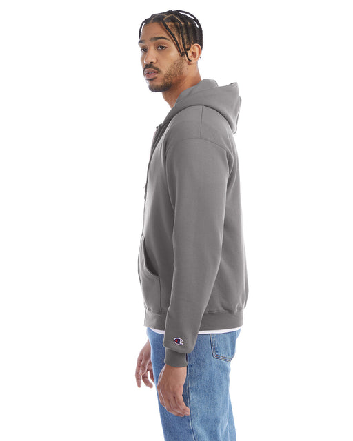 Right view of the Champion Adult Powerblend® Full-Zip Hooded Sweatshirt