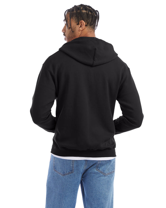 Rear view of the Champion Adult Powerblend® Full-Zip Hooded Sweatshirt