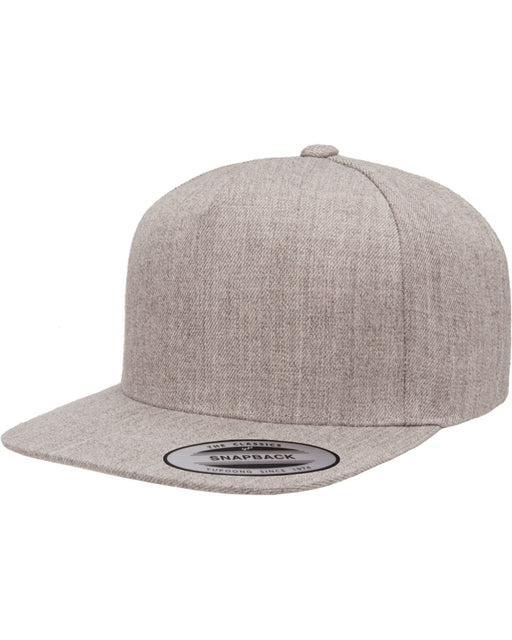 Front and Primary view of the Yupoong Adult 5-Panel Structured Flat Visor Classic Snapback Cap