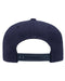 Rear view of the Yupoong Adult 5-Panel Structured Flat Visor Classic Snapback Cap