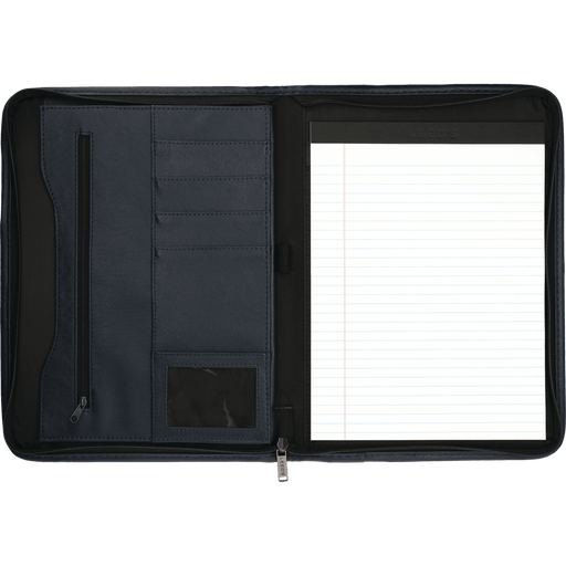 Front and Decorated view of the DuraHyde Zippered Padfolio