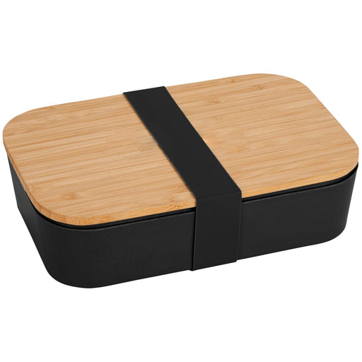 Front and Decorated view of the Bamboo Fiber Lunch Box with Cutting Board Lid