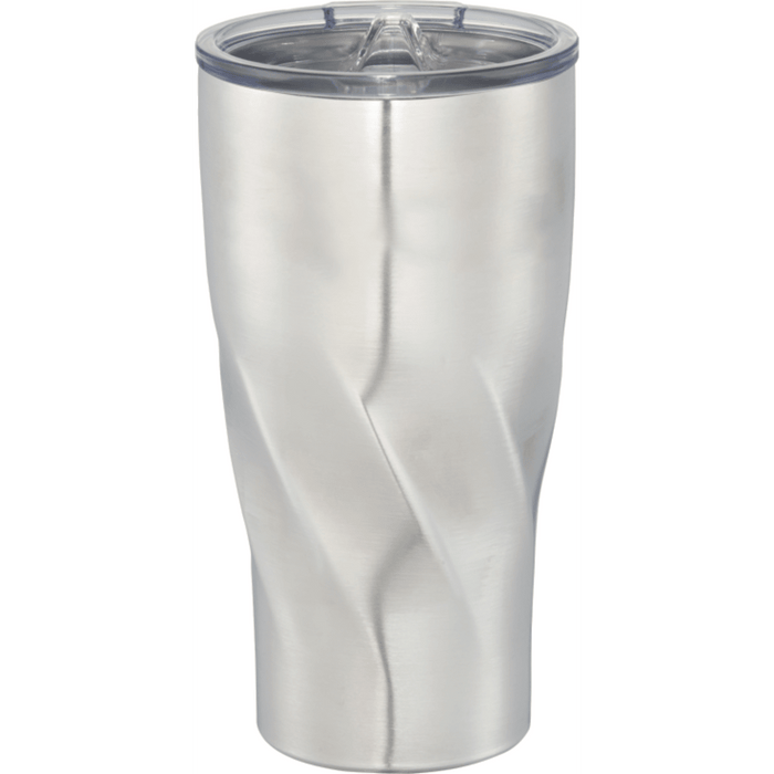 Front and Decorated view of the Hugo Copper Vacuum Insulated Tumbler 20oz
