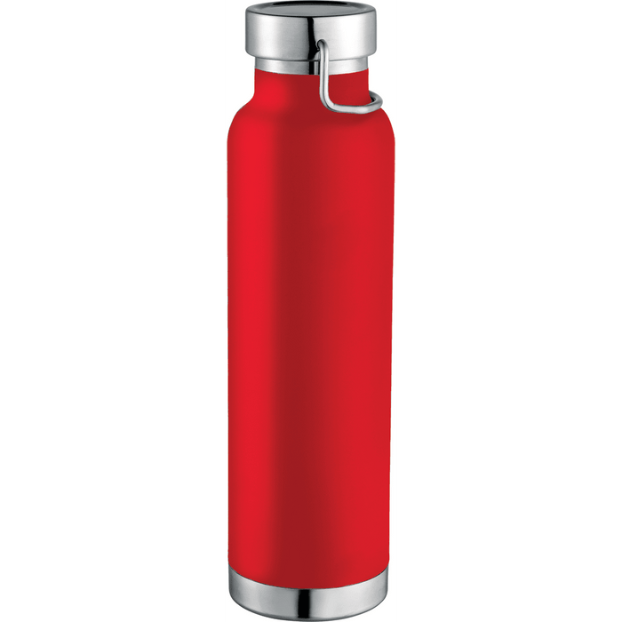 Front and Decorated view of the Thor Copper Vacuum Insulated Bottle 22oz