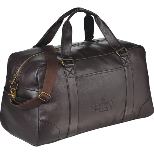 Front and Decorated view of the Oxford 20&quot; Weekender Duffel Bag