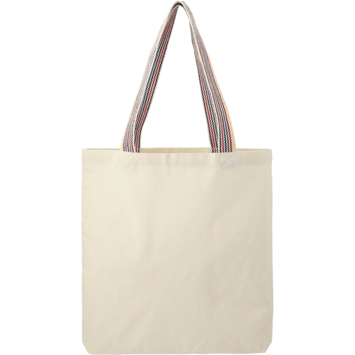 Front view of the Rainbow Recycled 6oz Cotton Convention Tote