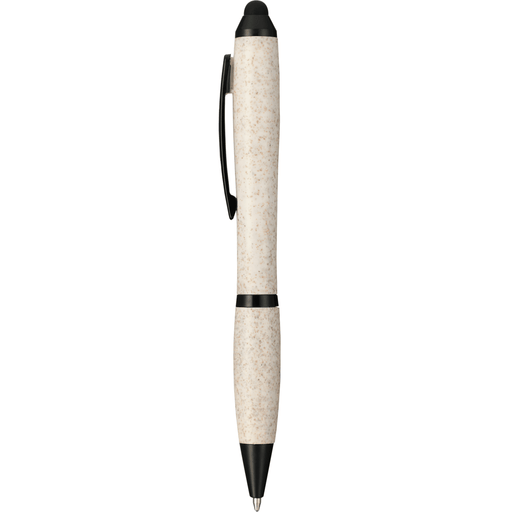Front view of the Nash Wheat Straw Ballpoint Stylus Pen