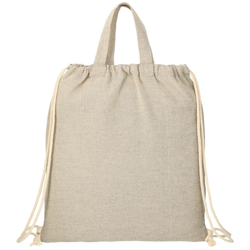 Front view of the Recycled 5oz Cotton Drawstring Bag