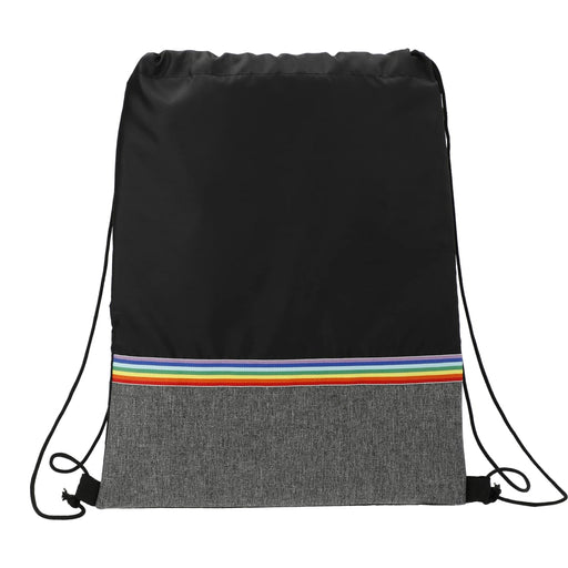 Front view of the Rainbow RPET Drawstring Bag
