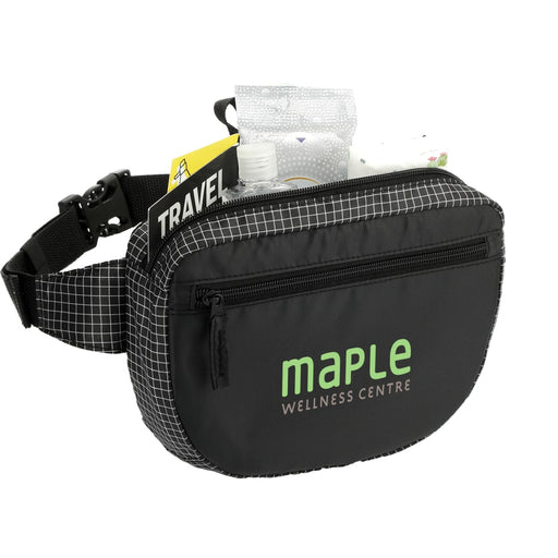 Front and Decorated view of the Grid Fanny Pack