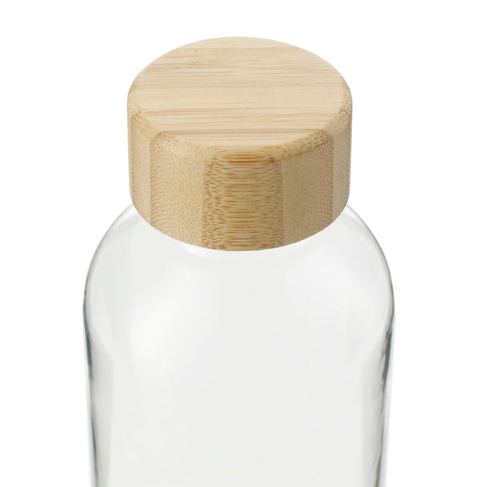 Front view of the Sona 22oz RPET Reusable Bottle w/ FSC Bamboo lid